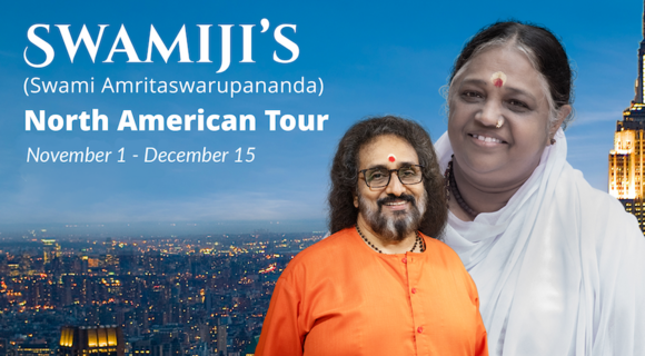 Swami Amritaswarupananda, Amma's senior most disciple, will visit Toronto on Sunday, December 15