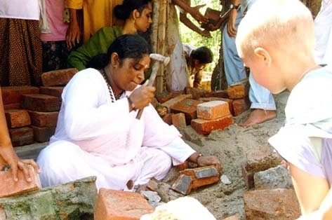 Amma working with a hammer