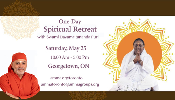One-Day Spiritual Retreat with Swami Dayamritananda - Sat May 25, 10 AM - 5:00 PM