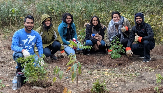 AYUDH Toronto members with tree saplings