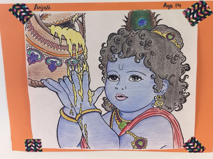 Drawing Krishna And Ganesha | Art by 12 year old