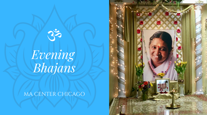 A photo of the MA Center Chicago altar, including Amma's picture