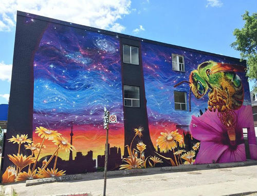 Nick Sweetman's Sweat Bee Mural, Howland & Bloor, Toronto, Canada